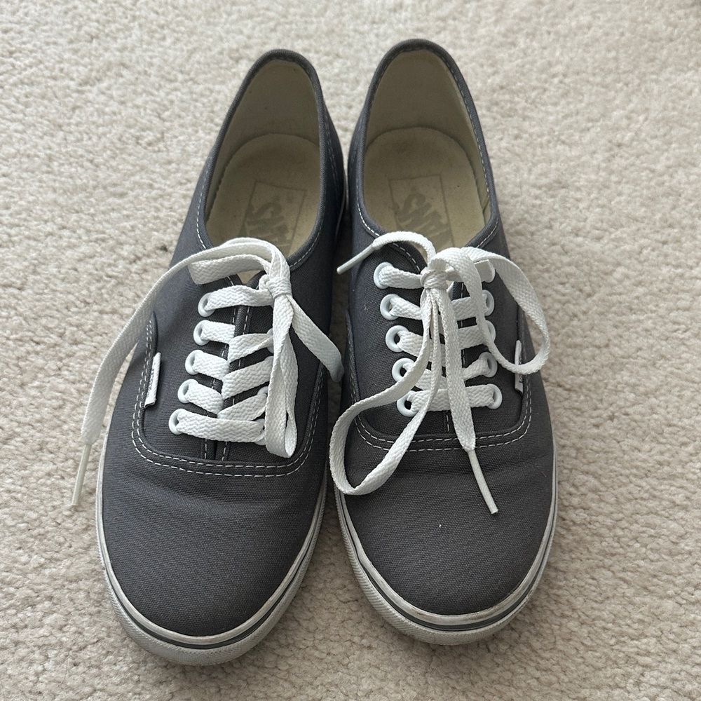 Vans Charcoal Canvas Sneakers with White Accents